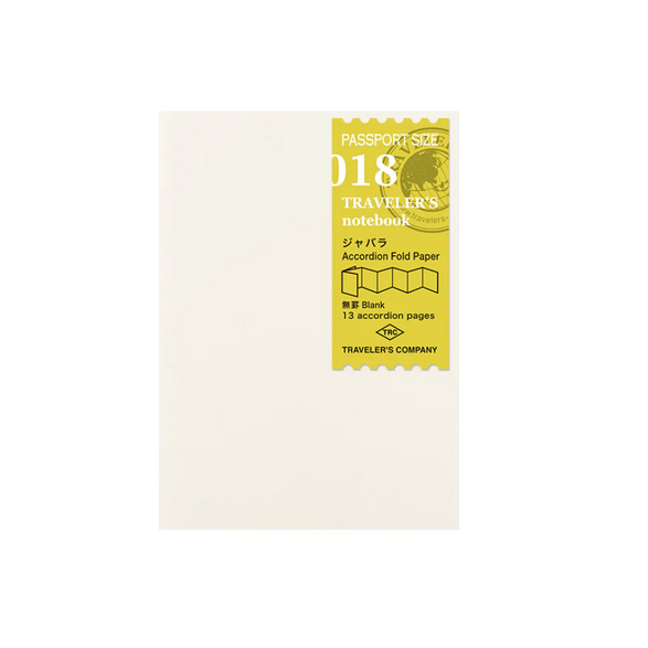 Traveler's Passport Notebook 018 - Accordion Fold Paper Refill