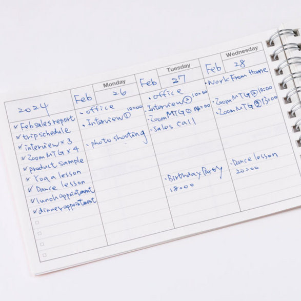 Undated Weekly Spiral Planner - Grey