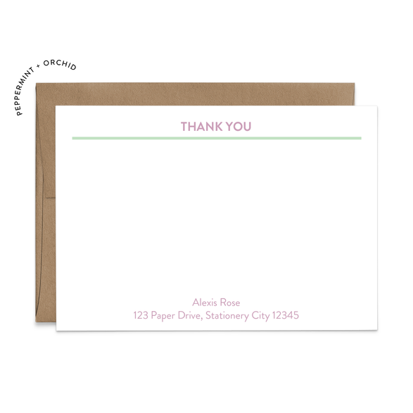 Custom Stationery: Minimal Thank You