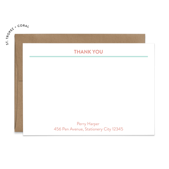 Custom Stationery: Minimal Thank You
