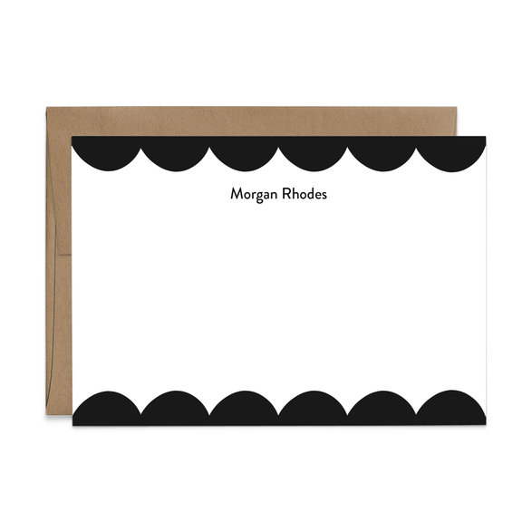 Custom Stationery: Scallop Border - 14 Color Options