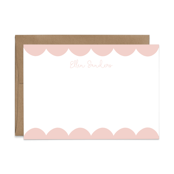Custom Stationery: Scallop Border - 14 Color Options