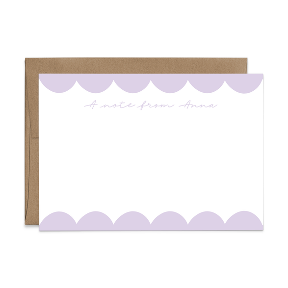 Custom Stationery: Scallop Border - 14 Color Options