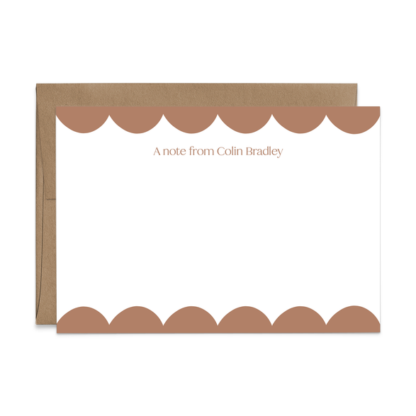 Custom Stationery: Scallop Border - 14 Color Options