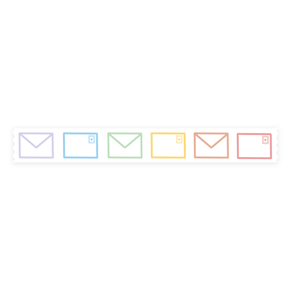 Rainbow Envelopes Washi Tape - 25mm