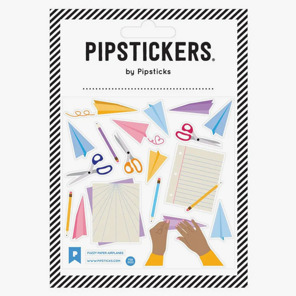 Fuzzy Paper Airplanes Sticker Sheet