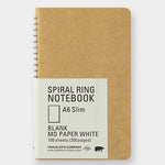 Traveler's Company Blank Spiral Notebook (White Paper) - 3 size options
