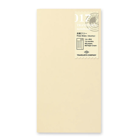 Traveler's Regular Notebook 017 - Undated Monthly Planner Refill